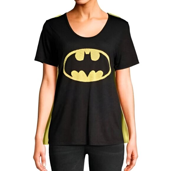 5/$20 NEW 3Pc 2XL Beaded Batman Tee & Cape Set - Picture 1 of 8